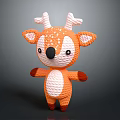 Cute Deer Shaped Orange Decorative Furniture With White Spots And Black Features