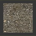 Square Gravel Pebble Area With Various Sizes Colors Stones On Dark Background