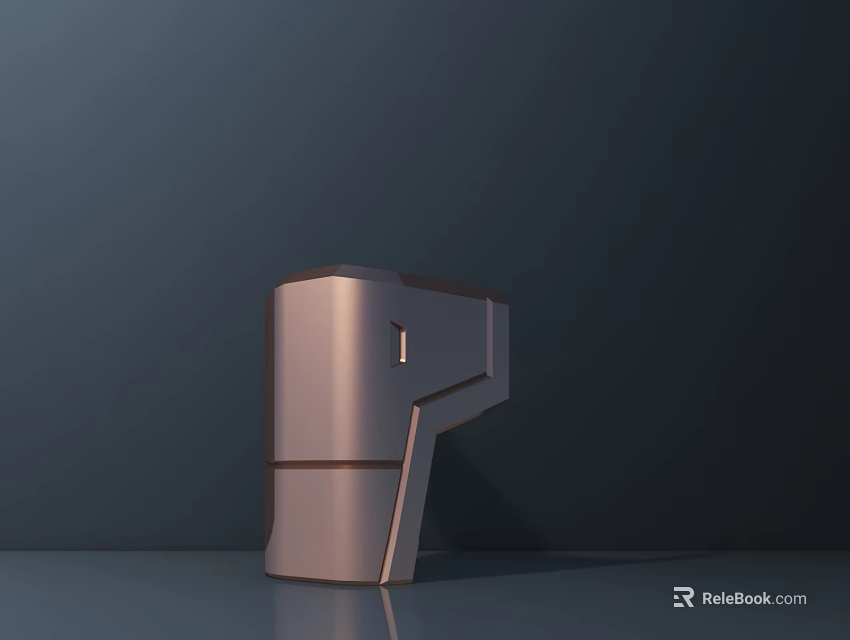Modern Copper Washbasin With Geometric Structure And Sleek Matte Finish Design 3d model 
