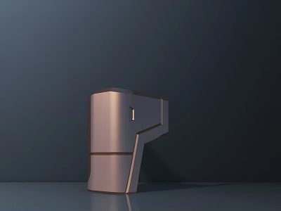 Modern Copper Washbasin With Geometric Structure And Sleek Matte Finish Design 3d model