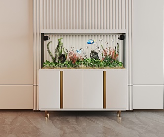 Modern Fish Tank Glass Fish Tank Aquarium Display Cabinet Side Cabinet 3d model