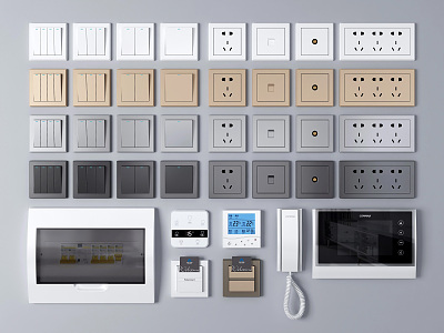 Modern Switch Socket Panel 3d model