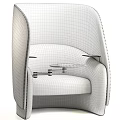 Modern Herringbone Fabric Privacy Chair With Adjustable Side Table For Comfortable Quiet Office Working Space