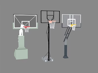 Different Types of Basketball Hoops as Essential Sports Equipment for Playgrounds 3d model
