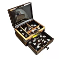 Sparkling Diamond Jewelry Stored in Wooden Box with Multiple Compartments and Mirror Lid