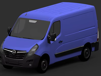 Blue Nissan Cargo Van With Sleek Exterior Design And Black Accents 3d model