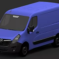Blue Nissan Cargo Van With Sleek Exterior Design And Black Accents