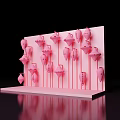 Pink Decorative Lantern Shaped Ornaments Arranged On Wall For Interior Decoration