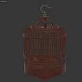 Traditional Woven Brown Birdcage Furniture With Metal Hook And Base