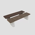 Modern Landscape Bench Design With Wooden Slat Seat And Concrete Legs