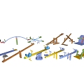 Modern seesaw children's play equipment 3d model