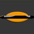 Modern Sci Fi Sword With Orange Yellow Hilt And Shiny White Blade