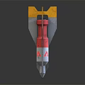 Arrow Weapon With Yellow Red Accents Pointed Tip And Decorative Design 3d model