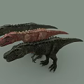 Realistic Dinosaur Models In Three Different Colors Standing With Detailed Textures 3d model