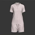 Pink Short Sleeved Pajama Set With Top And Shorts For Comfortable Wear