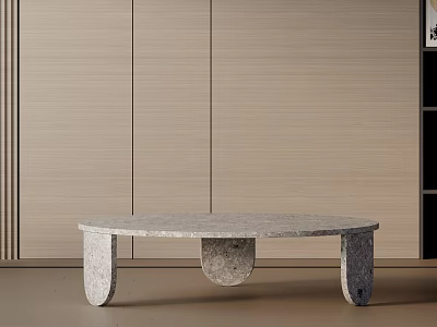 Modern Minimalist Sofa And Coffee Table Set With Marble Top And Curved Base Design 3d model