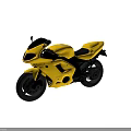 Yellow Sporty Motorcycle With Sleek Design Black Seat And Shiny Wheels