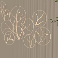 Modern Elegant Metal Wall Decor With Circular Branch Design For Living Room Interior