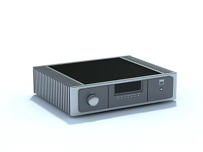Modern Headphone Speaker Audio Device Featuring Metal Casing Front Knob Display Screen And Buttons 3d model