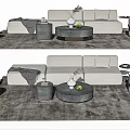 Modern sofa coffee table combination 3d model