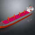 Modern Bulk Cargo Ship Water Transport with Open Deck Holds and Upper Superstructure Design 3d model