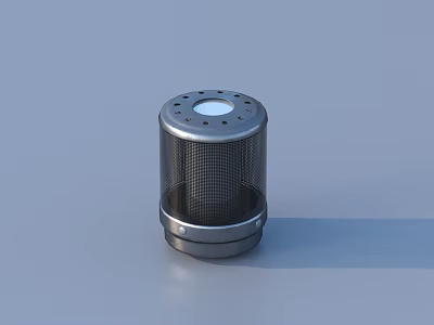 Durable Metal Cylindrical Hardware Tool With Mesh Filter And Top Holes 3d model