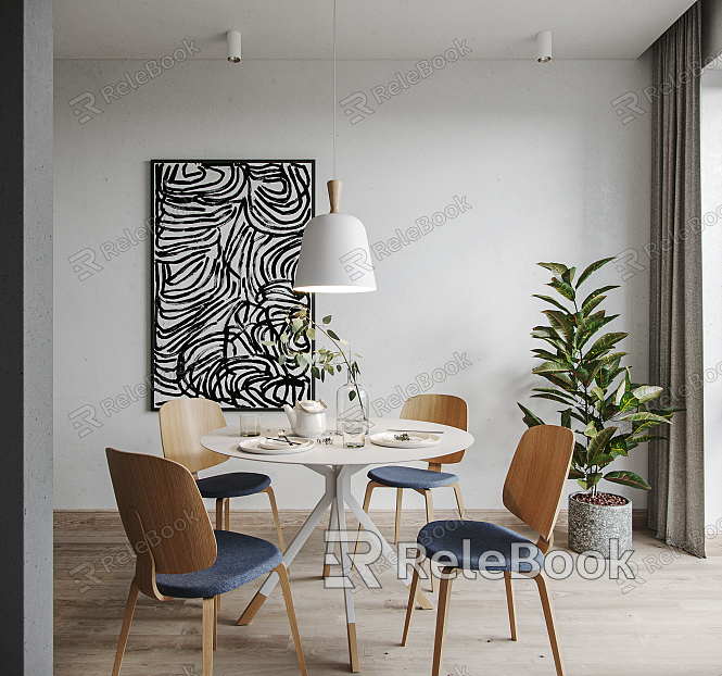 Nordic Restaurant Dining Tables and Chairs model