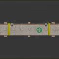 Wooden Crate With Green Cross Symbols Yellow Straps Secured Medical Storage