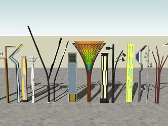 Modern Landscape Lamp Creative Landscape Lamp Pillar Street Lamp Spirit Fortress Outdoor Lamp High Pole Lamp 3d model