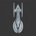 Futuristic Interstellar Starship Design With Streamlined Body Engines Wings And Detailed Structures
