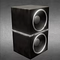 Black Headphone Speaker With Colorful Buttons Indicator Lights And Checkered Stripe Design