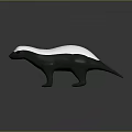 Green And White Honey Badger 3D Model In Standing Pose On Gray Background 3d model