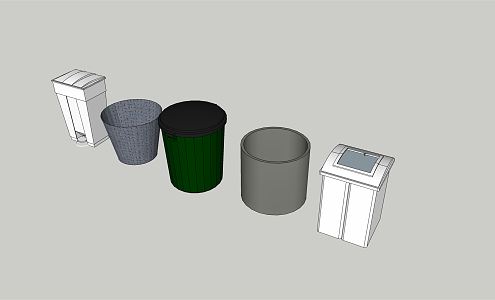 Modern trash can garbage sorting station garbage bin garbage room sorting bin 3d model