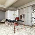 Modern Study Room With Minimalist Furniture And Decor