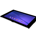 Modern Tablet Computer Displaying Blue Background Digital Screen With App Icons And Black Border 3d model