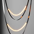 Modern Elegant Pendant Light with Curved Metal Frames and Warm Glow Lighting