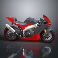 Sporty Red And Silver Motorcycle With Sleek Design And Reflective Exterior