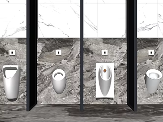 Modern urinal public urinal combination 3d model