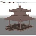 Gujian Pavilion, Second Floor Pavilion 3d model