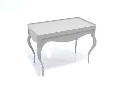 Elegant White Coffee Table With Curved Legs And Simple Sleek Design For Living Room 3d model