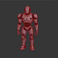 Silver Metallic Robot Figure With Mechanical Structure Standing On Reflective Floor
