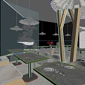 Modern Restaurant Interior Design With Wooden Structures Dining Tables Chairs Greenery And Hanging Lights