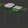 Durable Outdoor Metal Grill With Double Grilling Grates And Side Tables Design