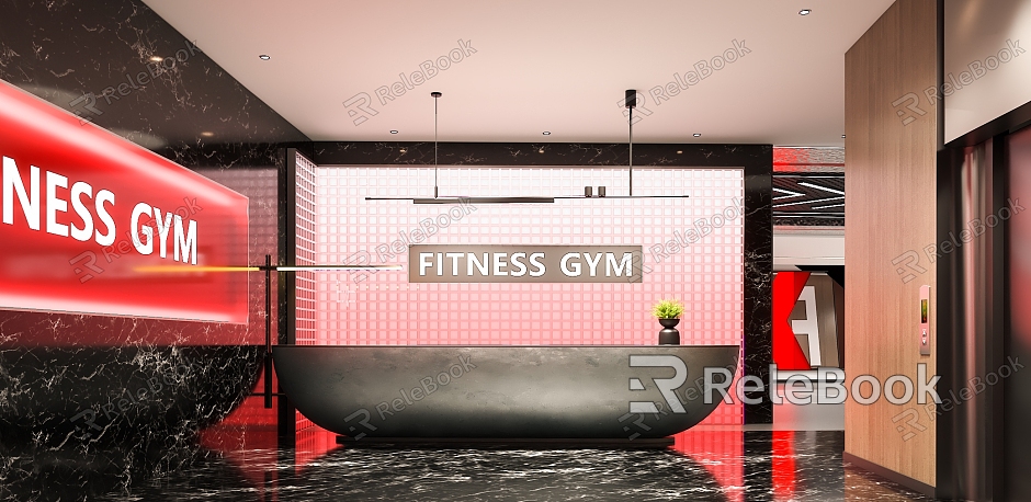 Modern gym front desk model