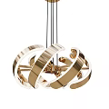 Aluminum line chandelier 3d model