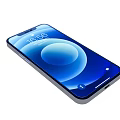 Modern Sleek Smartphone With Blue Screen Display And Digital Clock Interface Design 3d model