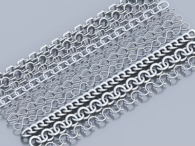 Decorative Metal Wall Decor With Various Chain And Mesh Patterns For Homes 3d model
