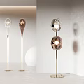 Modern Floor Lamps With Glass Shades Transparent Amber Metal Base Elegant Interior Design