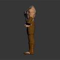 Man 3D Models With Different Outfits Brown Pants Black Wrist Guards And Boots