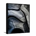 Abstract Painting With Fluid Black White Gray Lines And Dynamic Textured Patterns 3d model